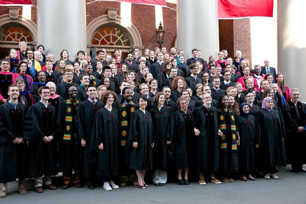 Mouhamadou Diagne (front row, third from left) with the 2015 graduates of Harvard Divinity School. (Photo: Harvard University)